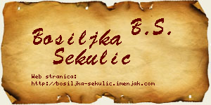Bosiljka Sekulić vizit kartica